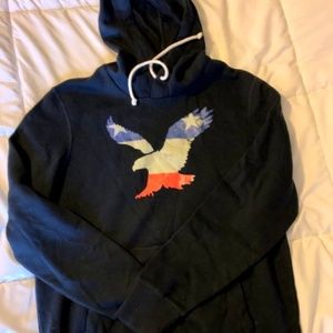 Men's Navy Hoodie - American Flag